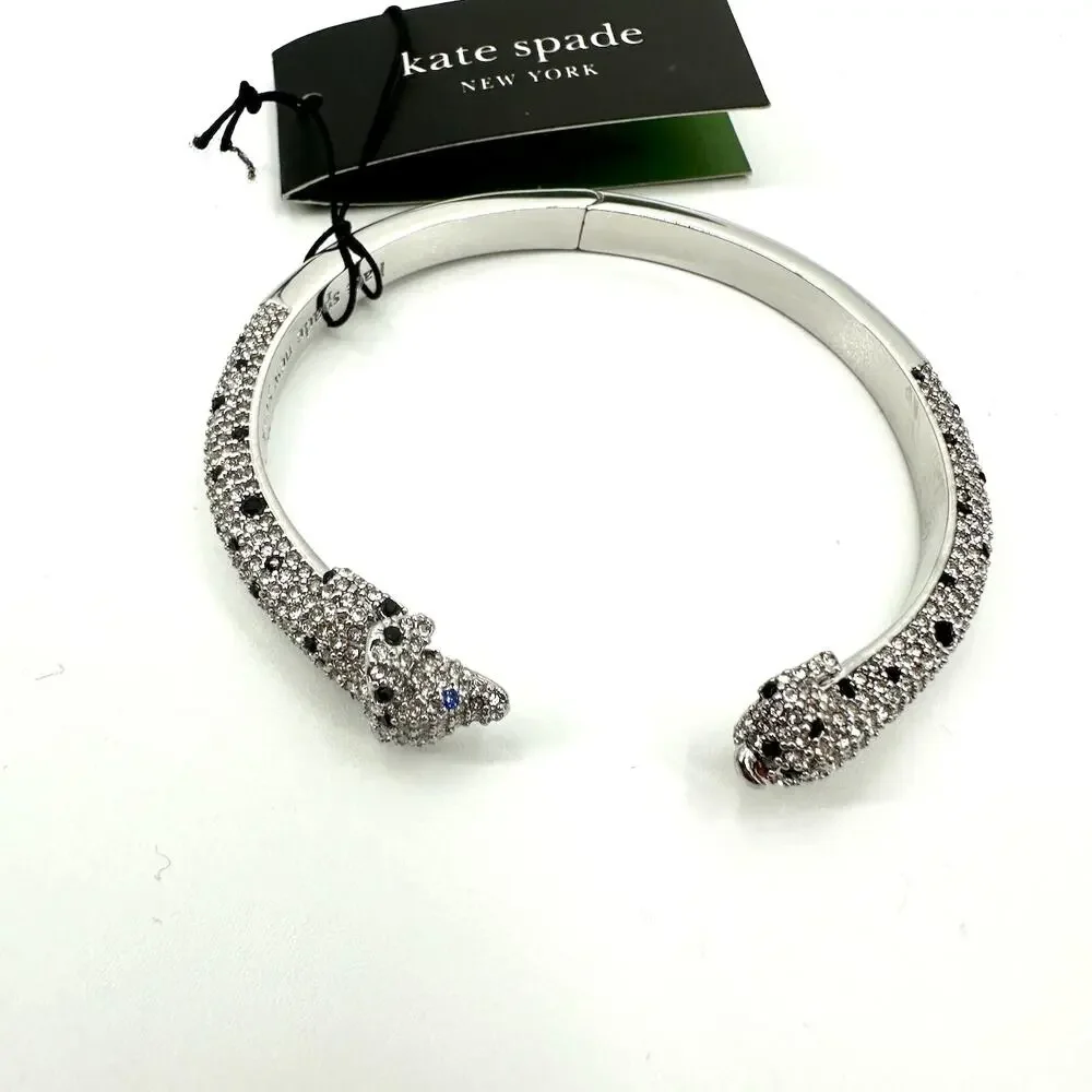 Kate Spade New York  Cubic Zirconia Pave 'Hot Dog' Hinged Cuff Bracelet NWT - Picture 4 of 8